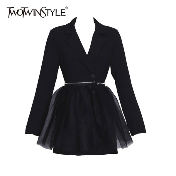 twotwinstyle ball gown black dress women v neck long sleeve high waist mini dresses for female autumn fashion clothing 210517, Black;gray
twotwinstyle ball gown black dress women v neck long sleeve high waist mini dresses for female autumn fashion clothing 210517, Black;gray