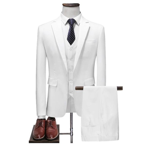 men's classic suit business casual solid white and black wedding dress male three-piece suits (jacket+vest+pant) & blazers, White;black
men's classic suit business casual solid white and black wedding dress male three-piece suits (jacket+vest+pant) & blazers, White;black