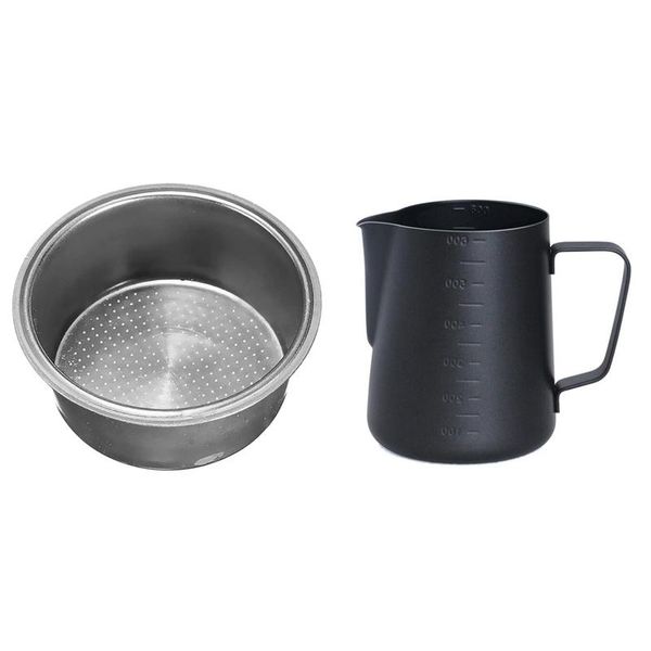 coffee filters 51mm filter basket replacement powder bowl 2pcs with 600ml stainless steel milk frothing jug
coffee filters 51mm filter basket replacement powder bowl 2pcs with 600ml stainless steel milk frothing jug