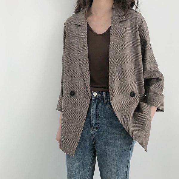 women's suits & blazers kmetram streetwear blazer women clothes 2021 spring jacket and jackets vintage plaid coat chaqueta mujer my3166, White;black
women's suits & blazers kmetram streetwear blazer women clothes 2021 spring jacket and jackets vintage plaid coat chaqueta mujer my3166, White;black