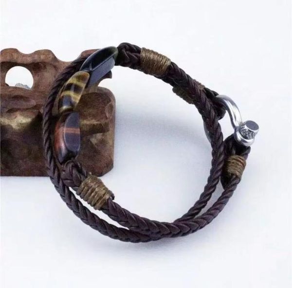 beaded, strands 2021 classic double leather bracelet natural rectangle tiger eye stone men's stainless steel magnetic jewelry, Black
beaded, strands 2021 classic double leather bracelet natural rectangle tiger eye stone men's stainless steel magnetic jewelry, Black
