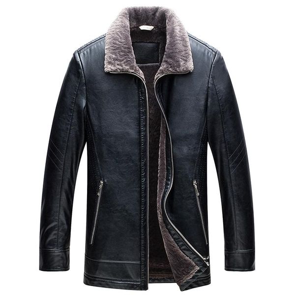 men's fur & faux style winter leather jackets and coats motorcycle jacket cashmere waterproof men brand clothing, Black
men's fur & faux style winter leather jackets and coats motorcycle jacket cashmere waterproof men brand clothing, Black