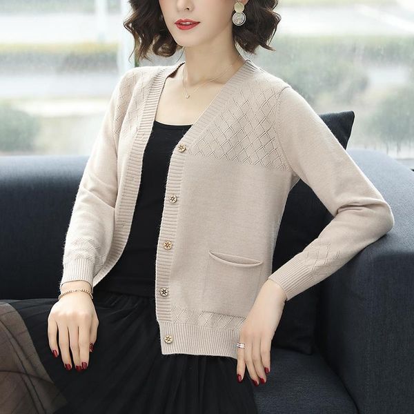 women's knits & tees knitted cardigan ladies sweater jacket 2021 spring and autumn fashion casual korean loose western style all-match, White
women's knits & tees knitted cardigan ladies sweater jacket 2021 spring and autumn fashion casual korean loose western style all-match, White