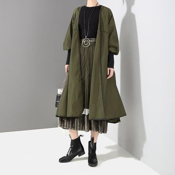 women's trench coats fashion big size skirt open stitch for women over casual coat female loose windbreaker long sleeve outwear lady, Tan;black
women's trench coats fashion big size skirt open stitch for women over casual coat female loose windbreaker long sleeve outwear lady, Tan;black