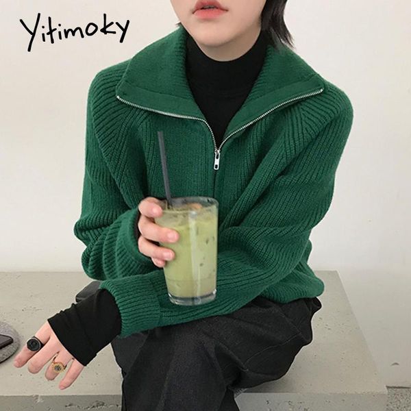 women's knits & tees yitimoky vintage woman cardigan sweater 2021 autumn winter chic korean turn-down collar zipper casual loose knitti, White
women's knits & tees yitimoky vintage woman cardigan sweater 2021 autumn winter chic korean turn-down collar zipper casual loose knitti, White