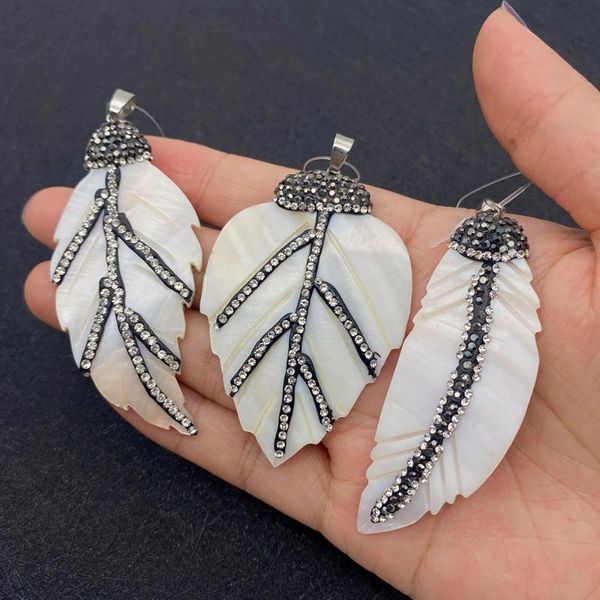 charms natural shell pendant leaf shape freshwater diamond for diy necklace jewelry making designer charm accessories, Bronze;silver
charms natural shell pendant leaf shape freshwater diamond for diy necklace jewelry making designer charm accessories, Bronze;silver