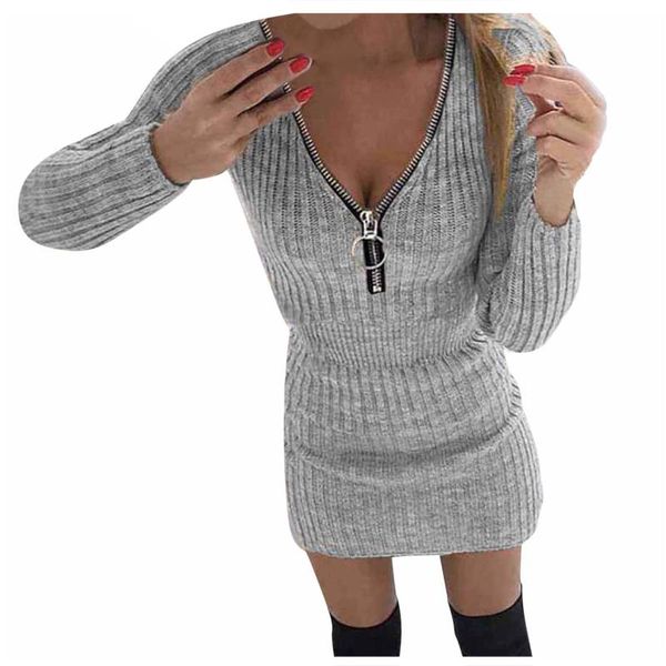 casual dresses women knitted sweater dress autumn v neck zipper solid mini fashion long sleeve warm sweaters *, Black;gray
casual dresses women knitted sweater dress autumn v neck zipper solid mini fashion long sleeve warm sweaters *, Black;gray