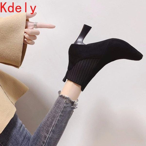 boots winter women ankle short flock pointed toe thin heels booties woman wool elastic slip on, Black
boots winter women ankle short flock pointed toe thin heels booties woman wool elastic slip on, Black