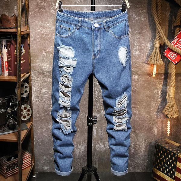 men's jeans nice spring and summer light blue men casual ripped denim pants male straight slim trousers
men's jeans nice spring and summer light blue men casual ripped denim pants male straight slim trousers