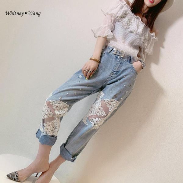 women's jeans whitney wang 2021 spring fashion streetwear lace patchwork diamonds women stylish denim pants plus size 5xl, Blue
women's jeans whitney wang 2021 spring fashion streetwear lace patchwork diamonds women stylish denim pants plus size 5xl, Blue
