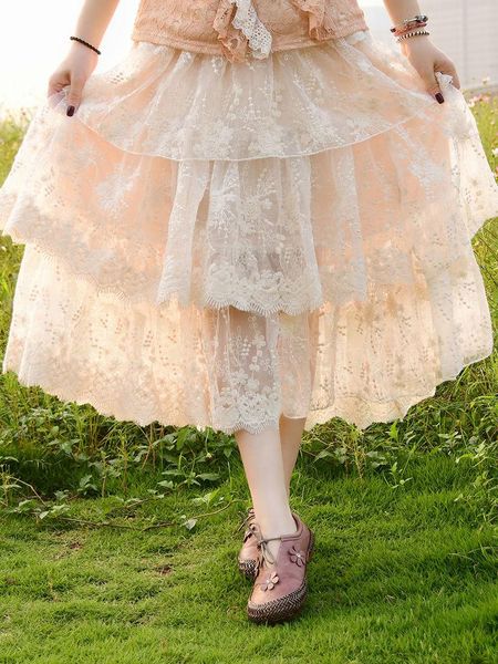 summer women japanese embroidered lace cake skirt elastic waist mori girl sweet long kawaii lolita party hippie boho skirts, Black
summer women japanese embroidered lace cake skirt elastic waist mori girl sweet long kawaii lolita party hippie boho skirts, Black