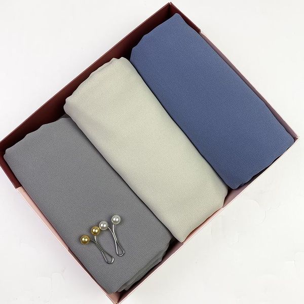 scarves 3pcs/box hijab gift for women plain bubble chiffon scarf wrap musulman soft headscarf foulard femme blue stoles, Blue;gray
scarves 3pcs/box hijab gift for women plain bubble chiffon scarf wrap musulman soft headscarf foulard femme blue stoles, Blue;gray