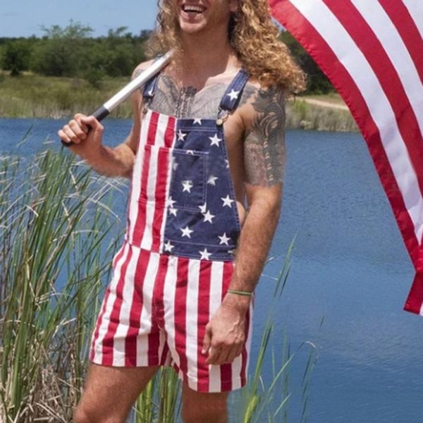 men's shorts flag print pocket fashion button jumpsuit oversize summer denim bib overalls for man suspender pants, White;black
men's shorts flag print pocket fashion button jumpsuit oversize summer denim bib overalls for man suspender pants, White;black