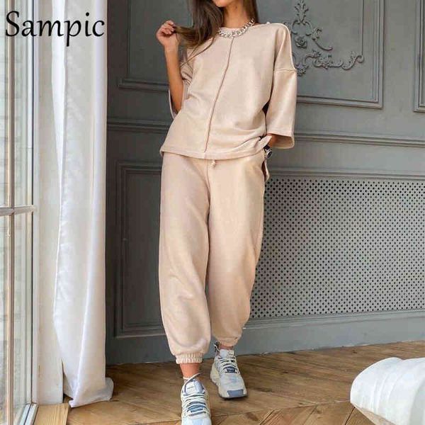 women suit sampic training sports casual 2021 summer set losse kaki short mouwen and broek bottom pack second, White
women suit sampic training sports casual 2021 summer set losse kaki short mouwen and broek bottom pack second, White