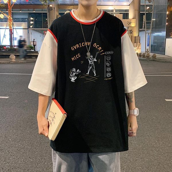 men's t-shirts henchiry summer casual harajuku fashion stitching loose trend fake two short sleeve t-shirt neutral half couple top, White;black
men's t-shirts henchiry summer casual harajuku fashion stitching loose trend fake two short sleeve t-shirt neutral half couple top, White;black