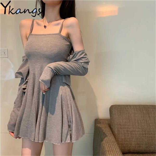 summer temperament 2pcs set hedging slim sling dress + all-match short thin jacket women sweetshirts casual suit streetwear 210619, White
summer temperament 2pcs set hedging slim sling dress + all-match short thin jacket women sweetshirts casual suit streetwear 210619, White