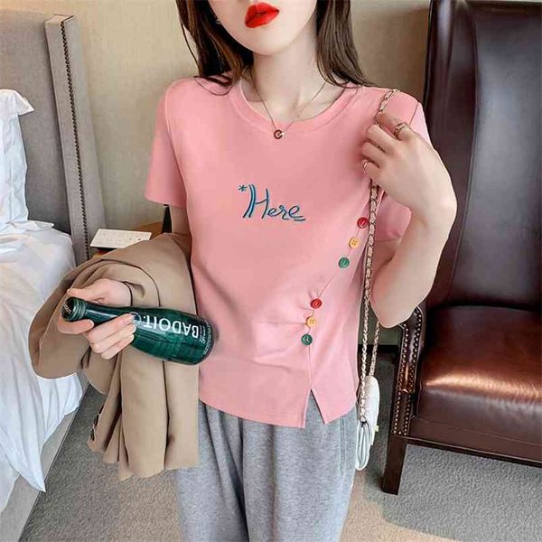 summer short sleeve fashion letter solid color lady t-shirts t shirt ladies womens female loose tee 210507, White
summer short sleeve fashion letter solid color lady t-shirts t shirt ladies womens female loose tee 210507, White