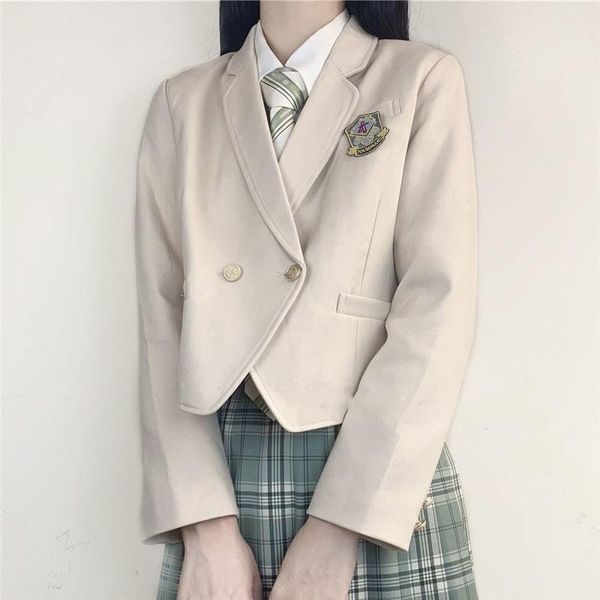 clothing sets autumn women badge insignia beige blazer jacket dress suit jk high school uniform students girl preppy style loose outwear coa, White
clothing sets autumn women badge insignia beige blazer jacket dress suit jk high school uniform students girl preppy style loose outwear coa, White