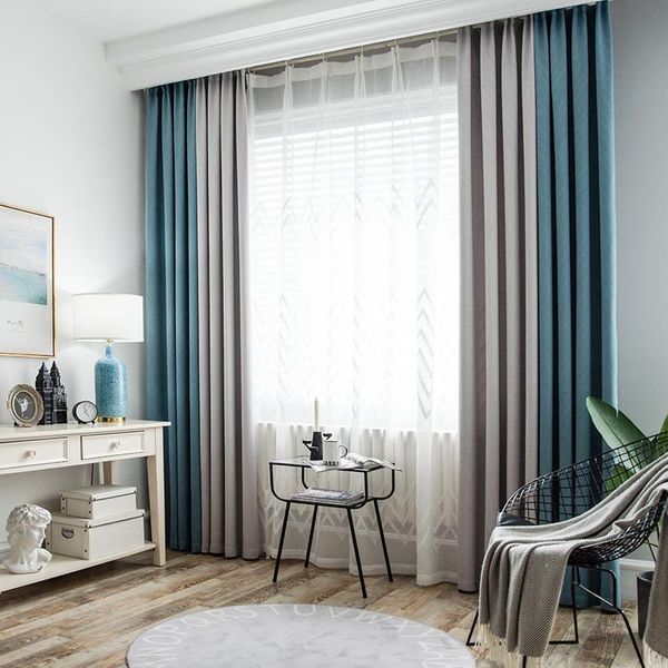 simple modern nordic wind blue grey stitching curtain bedroom living room shade cloth & drapes
simple modern nordic wind blue grey stitching curtain bedroom living room shade cloth & drapes