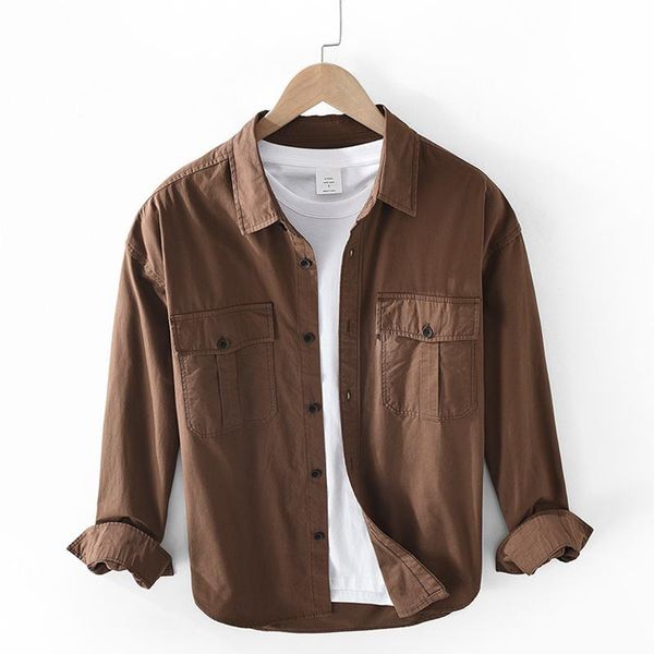 men's casual shirts 1991 cargo for men youth square collar pocket loose japan style trendy simple chic lapel long sleeve cotton blouse, White;black
men's casual shirts 1991 cargo for men youth square collar pocket loose japan style trendy simple chic lapel long sleeve cotton blouse, White;black