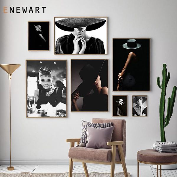 paintings black and white fashion hat woman canvas painting minimalist elegant girls print posters for bedroom wall pictures home decor
paintings black and white fashion hat woman canvas painting minimalist elegant girls print posters for bedroom wall pictures home decor