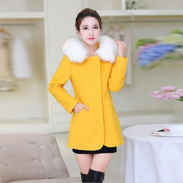 women's wool & blends women winter cashmere coat 2021 woolen jacket long slim big fur collar thickening warm coats woman jackets red, Black
women's wool & blends women winter cashmere coat 2021 woolen jacket long slim big fur collar thickening warm coats woman jackets red, Black