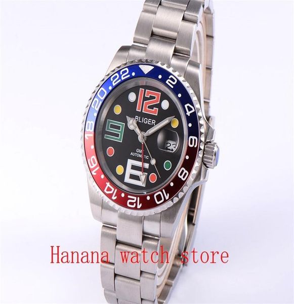 wristwatches sapphire crystal bliger 40mm black dial blue red alloy bezel gmt function luminous stainless band automatic movement men's, Slivery;brown
wristwatches sapphire crystal bliger 40mm black dial blue red alloy bezel gmt function luminous stainless band automatic movement men's, Slivery;brown
