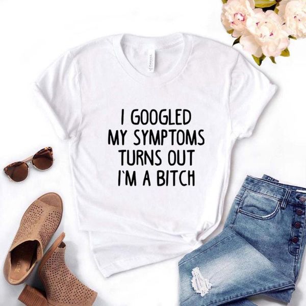 women's t-shirt i googled my symptoms turns out i' a print women tshirts cotton funny t shirt for lady yong girl tee female, White
women's t-shirt i googled my symptoms turns out i' a print women tshirts cotton funny t shirt for lady yong girl tee female, White