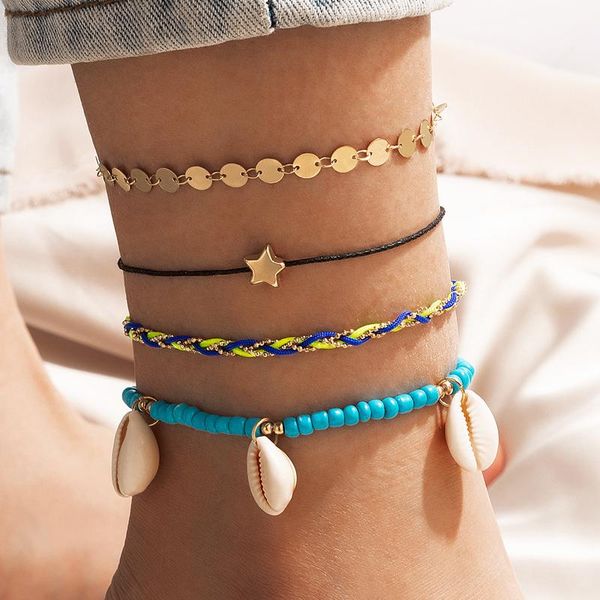 anklets tocona 4pcs/sets boho shell gold color for women colorful rope star bead tassel foot chain summer jewelry accessories, Red;blue
anklets tocona 4pcs/sets boho shell gold color for women colorful rope star bead tassel foot chain summer jewelry accessories, Red;blue