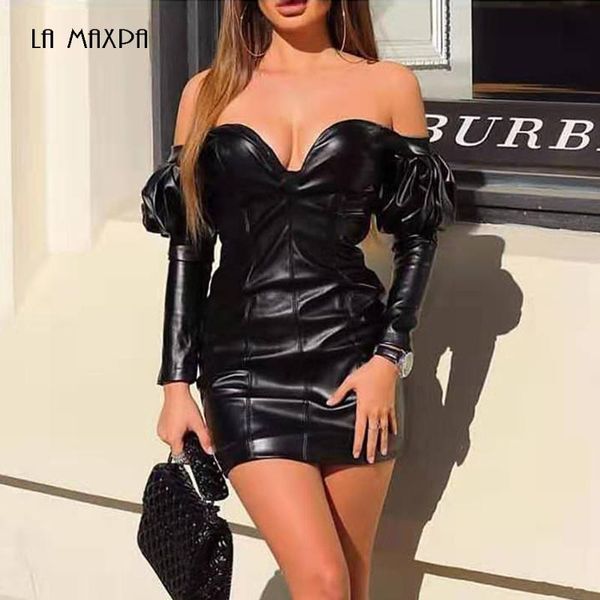 casual dresses 2021 spring fashion women's bodycon black pu leather long-sleeved strapless mini dress celebrity club, Black;gray
casual dresses 2021 spring fashion women's bodycon black pu leather long-sleeved strapless mini dress celebrity club, Black;gray