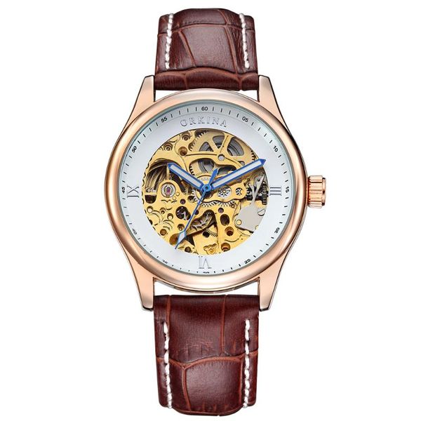 wristwatches casual men's skeleton automatic mechanical wristwatch skull gift box, Slivery;brown
wristwatches casual men's skeleton automatic mechanical wristwatch skull gift box, Slivery;brown