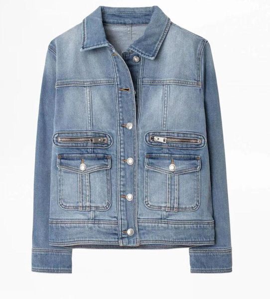 women's jackets woman blue washed denim jacket front buttoned zipped chest pockets long sleeves with floral embroidered fashion coat, Black;brown
women's jackets woman blue washed denim jacket front buttoned zipped chest pockets long sleeves with floral embroidered fashion coat, Black;brown