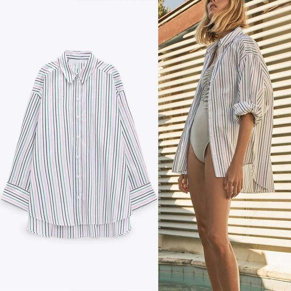 dresses women oversized striped shirt long sleeve asymmetric roomy spring shirts woman fashion side vents button up vintage top, Black;gray
dresses women oversized striped shirt long sleeve asymmetric roomy spring shirts woman fashion side vents button up vintage top, Black;gray