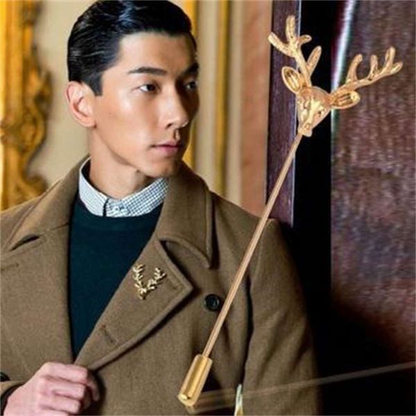 2021 men's deer head long needle brooch high end fashion suit accessories f007, Gray
2021 men's deer head long needle brooch high end fashion suit accessories f007, Gray