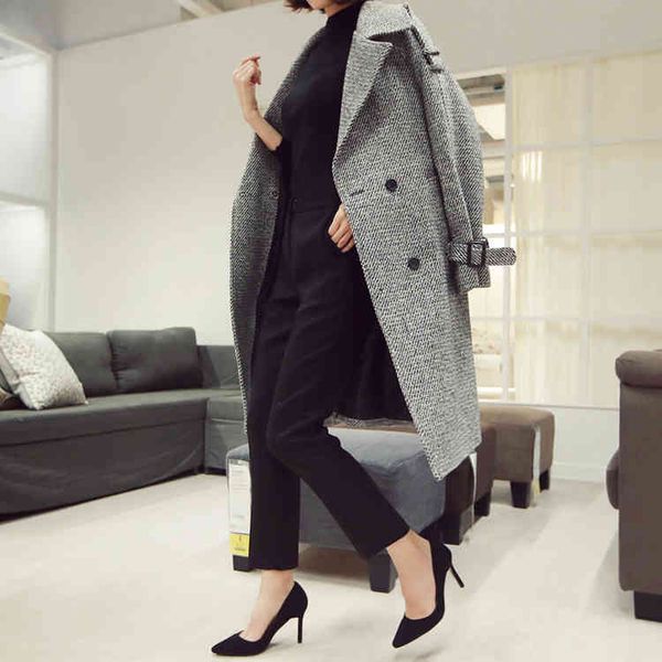 women's wool & blends jaqueta dupla face em lã xadrez feminina, casaco longo de slim, moda outono e inverno i1hb, Black
women's wool & blends jaqueta dupla face em lã xadrez feminina, casaco longo de slim, moda outono e inverno i1hb, Black