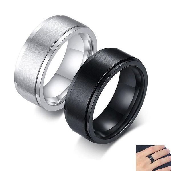 wedding rings simple 8mm wide silver color stainless steel men's ring black rotatable finger gift jewelry, Slivery;golden
wedding rings simple 8mm wide silver color stainless steel men's ring black rotatable finger gift jewelry, Slivery;golden