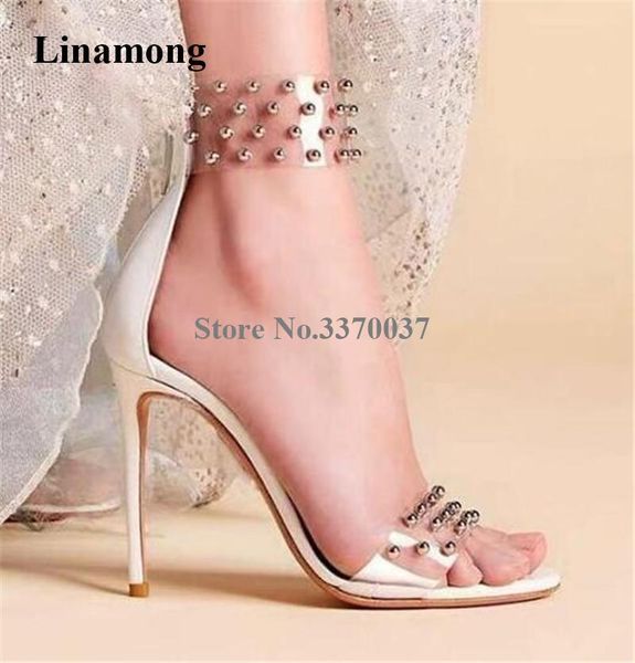 women charming open toe pvc rivet beaded stiletto heel gladiator sandals back transparent studded high dress heels, Black
women charming open toe pvc rivet beaded stiletto heel gladiator sandals back transparent studded high dress heels, Black