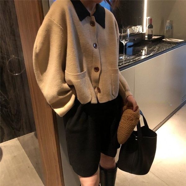 women's knits & tees cardigan women turn down neck loose pocket short knitted coat angolan fabric sweater 2021 autumn winter female cas, White
women's knits & tees cardigan women turn down neck loose pocket short knitted coat angolan fabric sweater 2021 autumn winter female cas, White