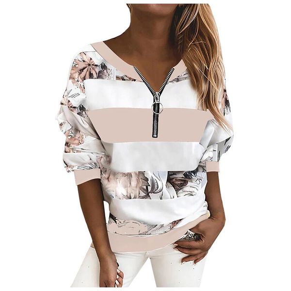women's blouses & shirts 5xl plus size v-neck blouse spring striped printing fashion women casual long sleeve zipper tunic haut femme, White
women's blouses & shirts 5xl plus size v-neck blouse spring striped printing fashion women casual long sleeve zipper tunic haut femme, White
