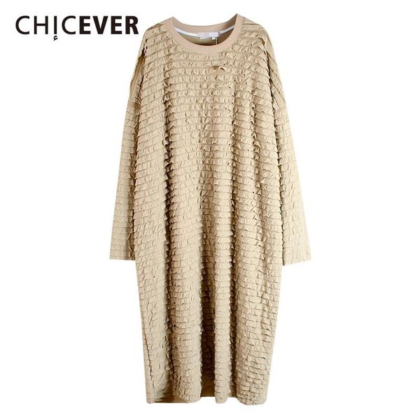 casual dresses chicever khaki dress for women o neck long sleeve patchwork ruched oversized vintage straight female 2021 autumn clothes, Black;gray
casual dresses chicever khaki dress for women o neck long sleeve patchwork ruched oversized vintage straight female 2021 autumn clothes, Black;gray