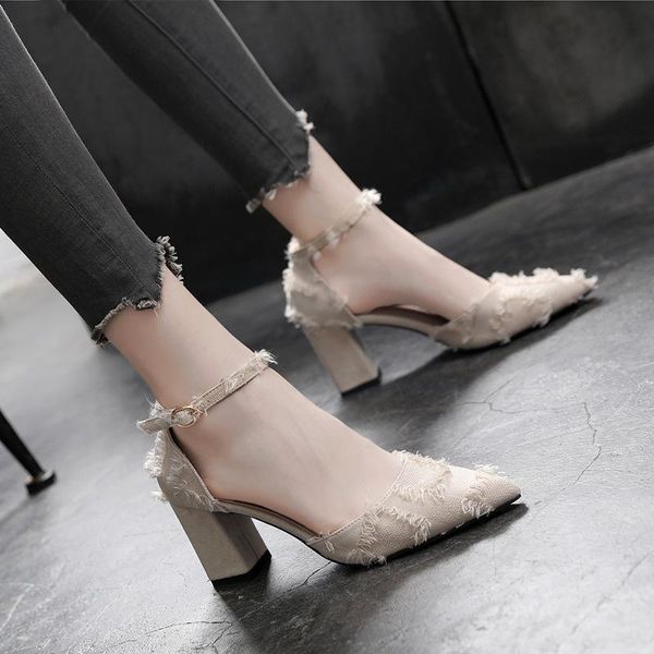 sandals women's shoes 2021 thick-heeled 5cm/7cm high-heeled pointed toe buckle single large size 41 42 43, Black
sandals women's shoes 2021 thick-heeled 5cm/7cm high-heeled pointed toe buckle single large size 41 42 43, Black