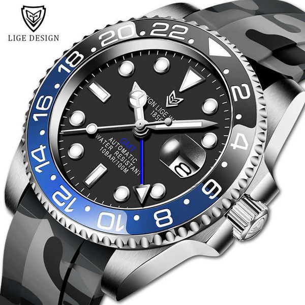lige men watch gmt automatic mechanical watches ceramic bezel silicone strap 10bar waterproof clocks 40mm sapphire glass watches 210527, Slivery;brown
lige men watch gmt automatic mechanical watches ceramic bezel silicone strap 10bar waterproof clocks 40mm sapphire glass watches 210527, Slivery;brown