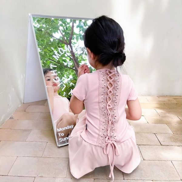clothing sets girls fashion retro back hollowed-out lace belted double-layer ruffled skirt and trousers two-piece summer suit korean edition, White
clothing sets girls fashion retro back hollowed-out lace belted double-layer ruffled skirt and trousers two-piece summer suit korean edition, White