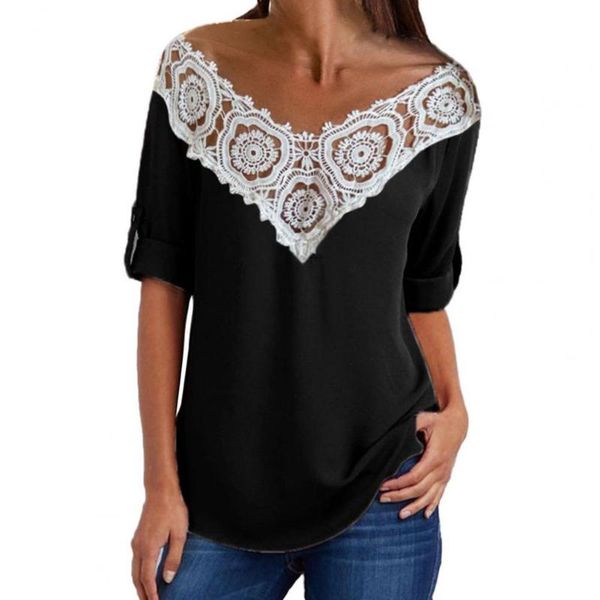 women's t-shirt lace stitching clothes women loose v-neck t shirt female casual hollow harajuku clothing tees summer ropa mujer, White
women's t-shirt lace stitching clothes women loose v-neck t shirt female casual hollow harajuku clothing tees summer ropa mujer, White