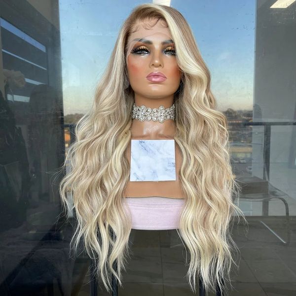 super wavy 13x6 lace front wig cream ashy platinum blonde color 180density brazilian remy human hair wigs with baby hairs highlight prepluck, Black
super wavy 13x6 lace front wig cream ashy platinum blonde color 180density brazilian remy human hair wigs with baby hairs highlight prepluck, Black