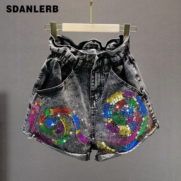 women's jeans harajuku shorts women 2021 summer european style loose high waist bronzing glitter cowboy female wide-leg, Blue
women's jeans harajuku shorts women 2021 summer european style loose high waist bronzing glitter cowboy female wide-leg, Blue