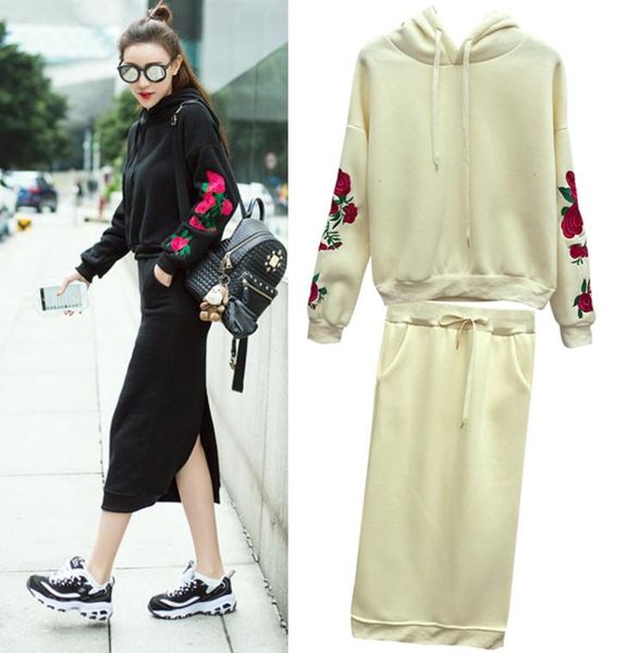 women's suits & blazers women clothing set 2021 autumn winter woman casual fleece embroidery hoodies long sleeve hooded + skirt suit n, White;black
women's suits & blazers women clothing set 2021 autumn winter woman casual fleece embroidery hoodies long sleeve hooded + skirt suit n, White;black