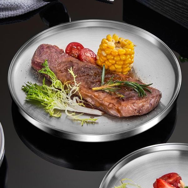 dishes & plates 4pcs304 stainless steel dinner plate double-layer round dessert salad outdoor camping bbq kitchen accessories
dishes & plates 4pcs304 stainless steel dinner plate double-layer round dessert salad outdoor camping bbq kitchen accessories