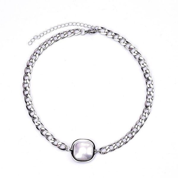 chains cuba exaggerated hip-hop rough titanium steel necklace square pearl sweater chain accessories clavicle female trendy, Silver
chains cuba exaggerated hip-hop rough titanium steel necklace square pearl sweater chain accessories clavicle female trendy, Silver