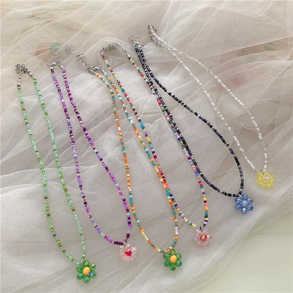 chains fashion retro color crystal necklace female candy cute sweet flower, Silver
chains fashion retro color crystal necklace female candy cute sweet flower, Silver